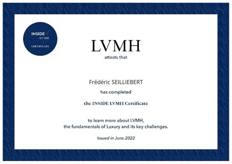 inside lvmh certificate review.